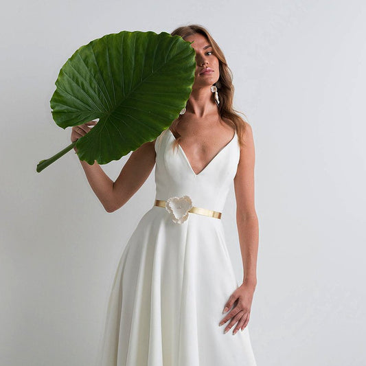 Minimal Bridal Belt with Maxi Pensamiento